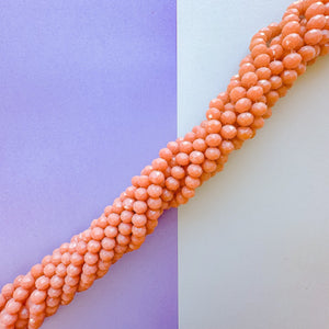 8mm Light Terracotta Crystal Rondelle Strand