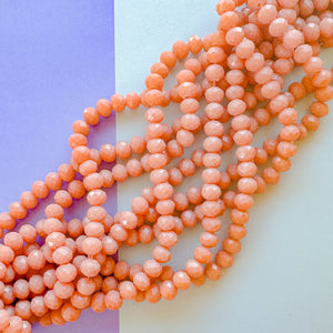 8mm Light Terracotta Crystal Rondelle Strand