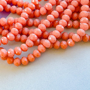 8mm Light Terracotta Crystal Rondelle Strand