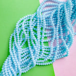 4mm Bright Sky Blue Faceted Crystal Rondelle Strand