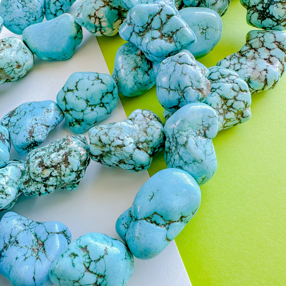 Chunky Turquoise Magnesite Nugget Strand