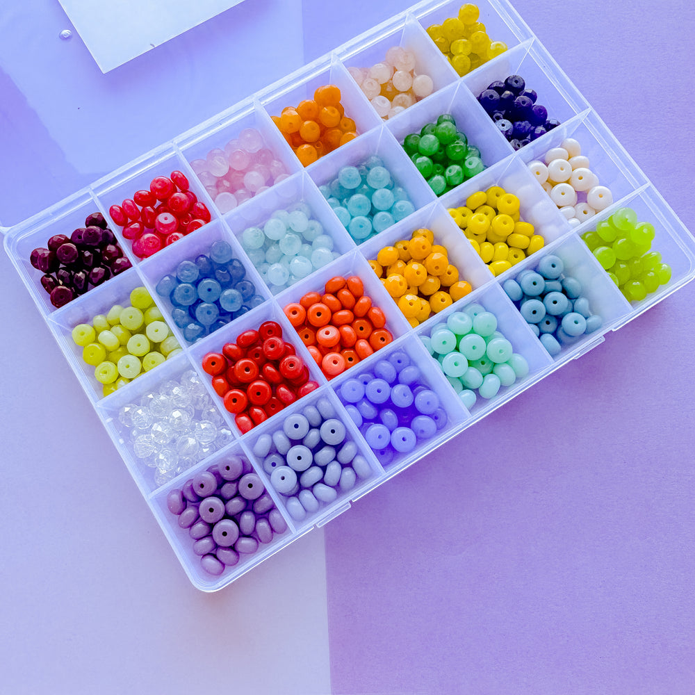 8mm Rainbow Rondelle Bead Box Set 500 pieces+