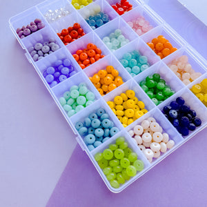 8mm Rainbow Rondelle Bead Box Set 500 pieces+