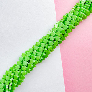 6mm Kiwi Green Dyed Calcite Star Strand