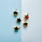 10mm Delicate Gold Vermeil Smoky Quartz Star Charm