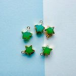 10mm Delicate Gold Vermeil Green Chrysoprase Star Charm