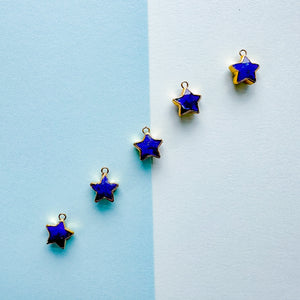 10mm Delicate Gold Vermeil Blue Lapis Star Charm