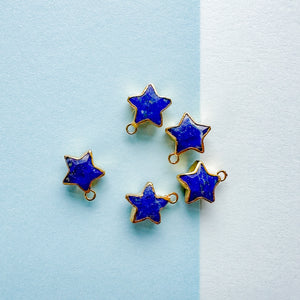 10mm Delicate Gold Vermeil Blue Lapis Star Charm