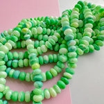 8mm Smooth Neon Green Dyed Opal Rondelle Strand