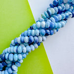 8mm Smooth Blue Variegated Dyed Opal Rondelle Strand