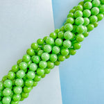 10mm Leafy Green Smooth Dyed Jade Round Strand