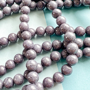 8mm Slate Blue Dyed Jade Rounds Strand