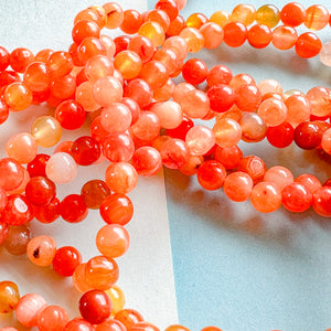 5mm Bright Carnelian Rounds Strand