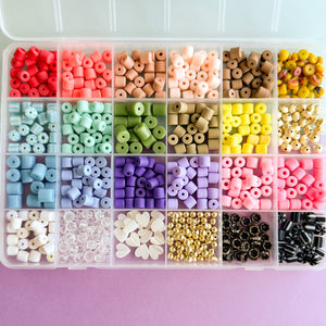 6mm Rainbow Barrel Variety Bead Box Set 600 pieces+