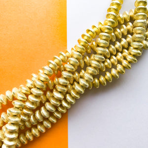 8mm Brushed Gold Bicone Strand