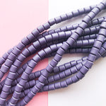 6mm Eggplant Polymer Clay Barrel Strand