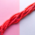 6mm Red Polymer Clay Barrel Strand