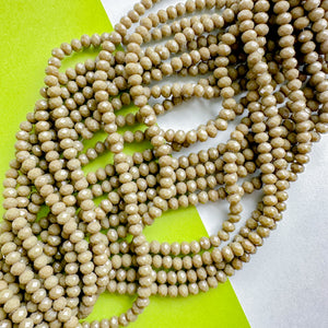 6mm Opaque Olive Green Crystal Rondelle Strand