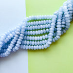 8mm Light Blue Smooth Dyed Jade Rondelle Strand