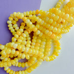 8mm Smooth Yellow Dyed Opal Rondelle Strand