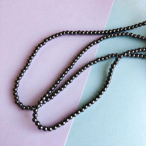 4mm Hematite Rounds Strand