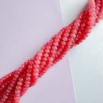 8mm Punchy Pink Smooth Dyed Jade Rondelle Strand