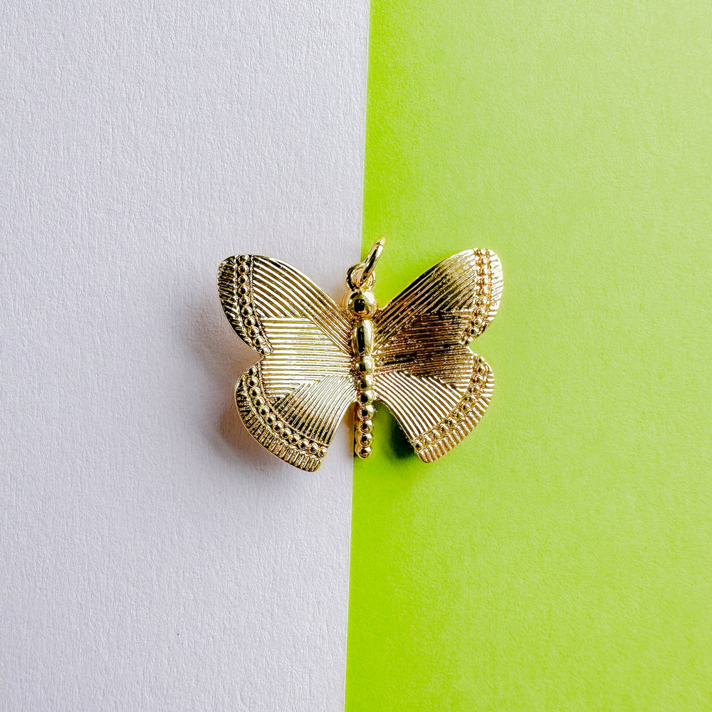 25mm Gold Plated Butterfly Charm