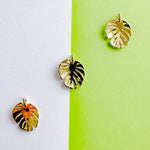 16mm Shiny Gold Monstera Leaf Charm