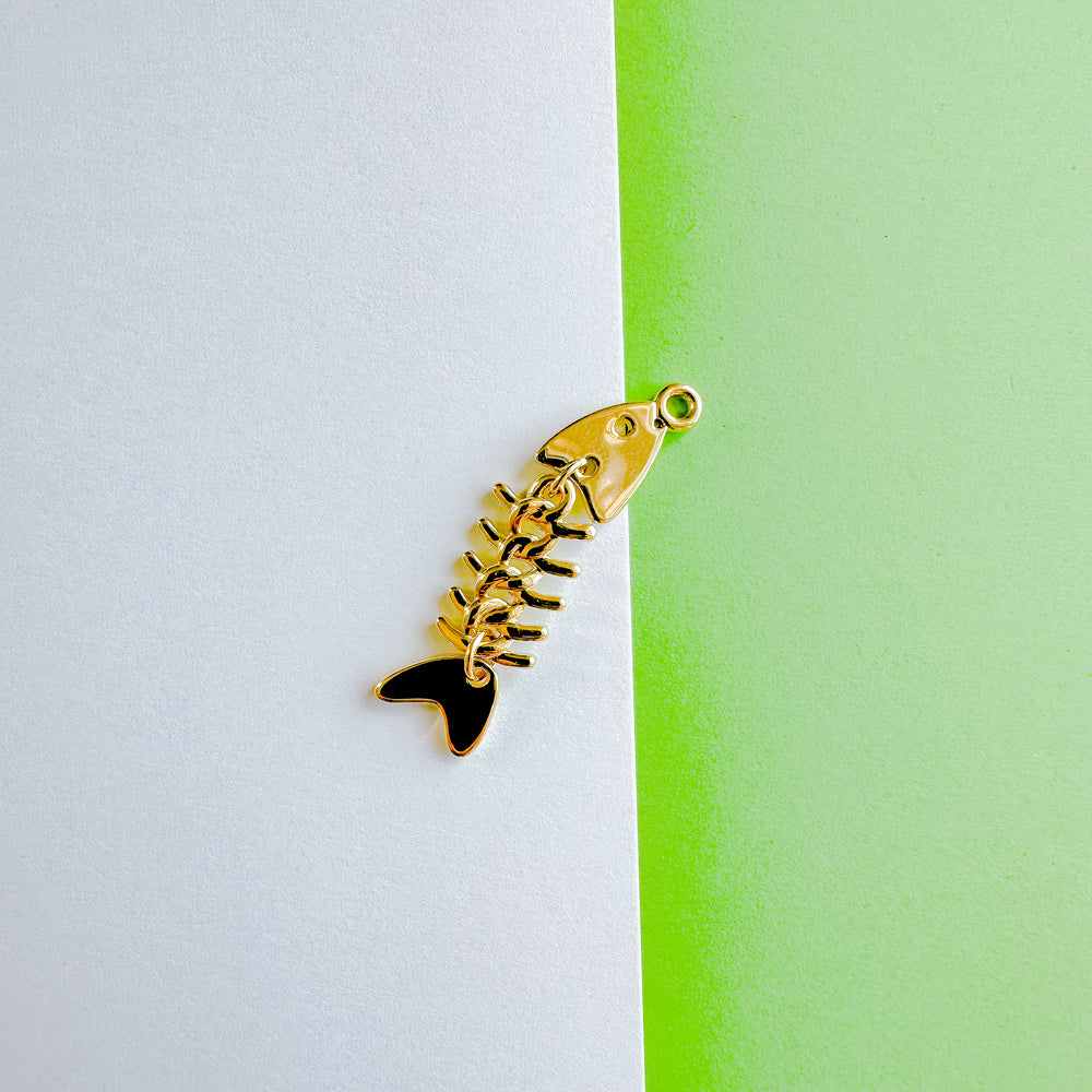 46mm Shiny Gold Fishbone Charm