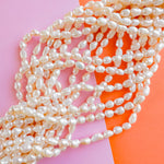 6mm Warm Tone Freshwater Rice Pearl Strand