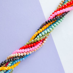 8mm Faceted Crystal Rondelle Rainbow Megawatt 8 Strand Bundle