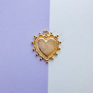 32mm Satin Gold Heart Charm