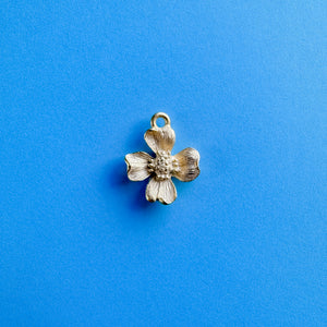 16mm Satin Gold Dogwood Flower Charm