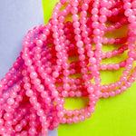 6mm Smooth Pink Dyed Jade Round Strand