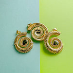 25mm Shiny Gold Pave Nautilus Spiral Charm