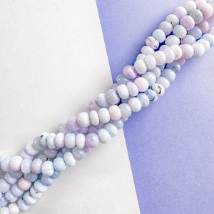 8mm Smooth Lavender Dyed Opal Rondelle Strand