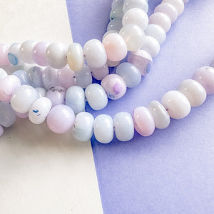 8mm Smooth Lavender Dyed Opal Rondelle Strand