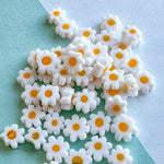 8mm White Glass Daisy Millefiori Bead - 10 Pack