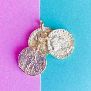 22mm Satin Gold Treasure Coin Charm