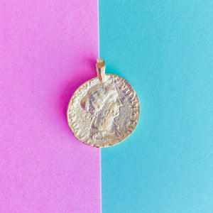 22mm Satin Gold Treasure Coin Charm