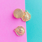 18mm Satin Gold Ladybug Lucky Charm