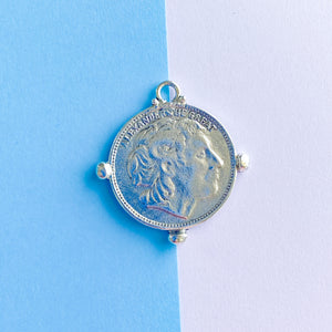 35mm Shiny Silver Coin Charm