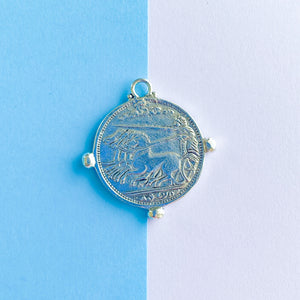 35mm Shiny Silver Coin Charm