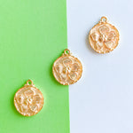 20mm Satin Gold Dogwood Medallion Charm