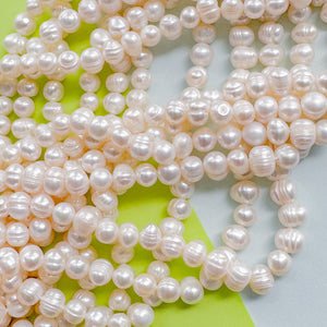 8mm White Freshwater Pearl Strand