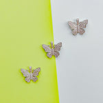 25mm Silver Plated Pave Butterfly Charm