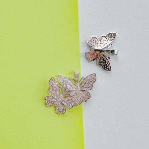 25mm Silver Plated Pave Butterfly Charm