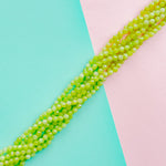 4mm Lime Green Faceted Round Jade Strand