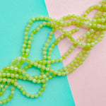 4mm Lime Green Faceted Round Jade Strand