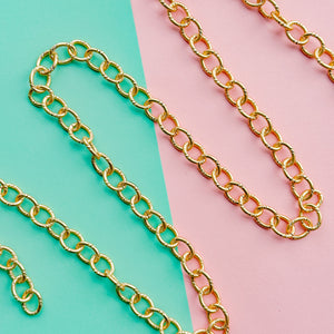 10mm Textured Matte Gold Cable Chain